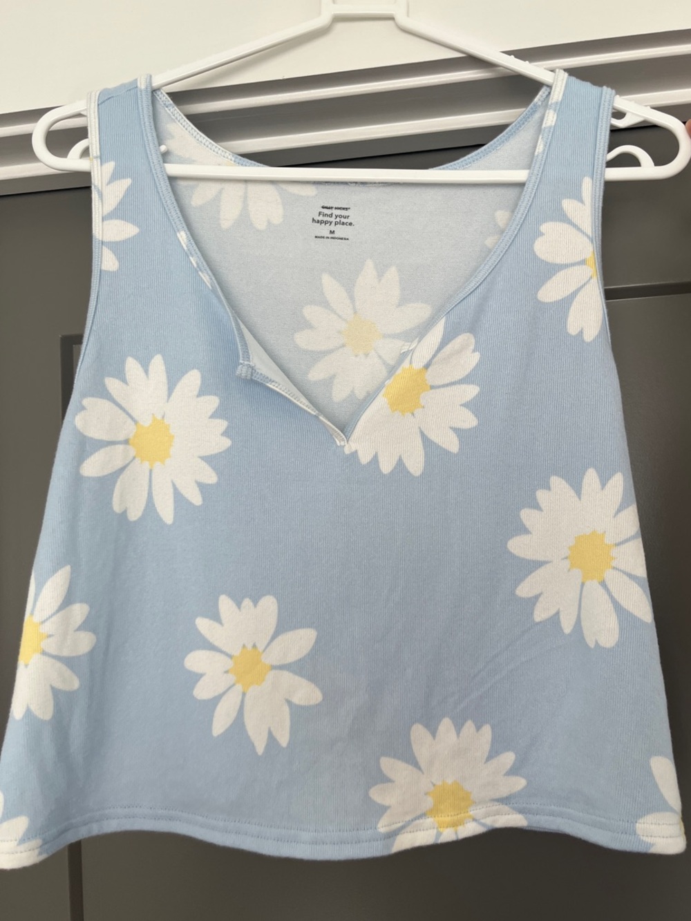 Gilly Hicks Light Blue Daisy V-Neck Tank